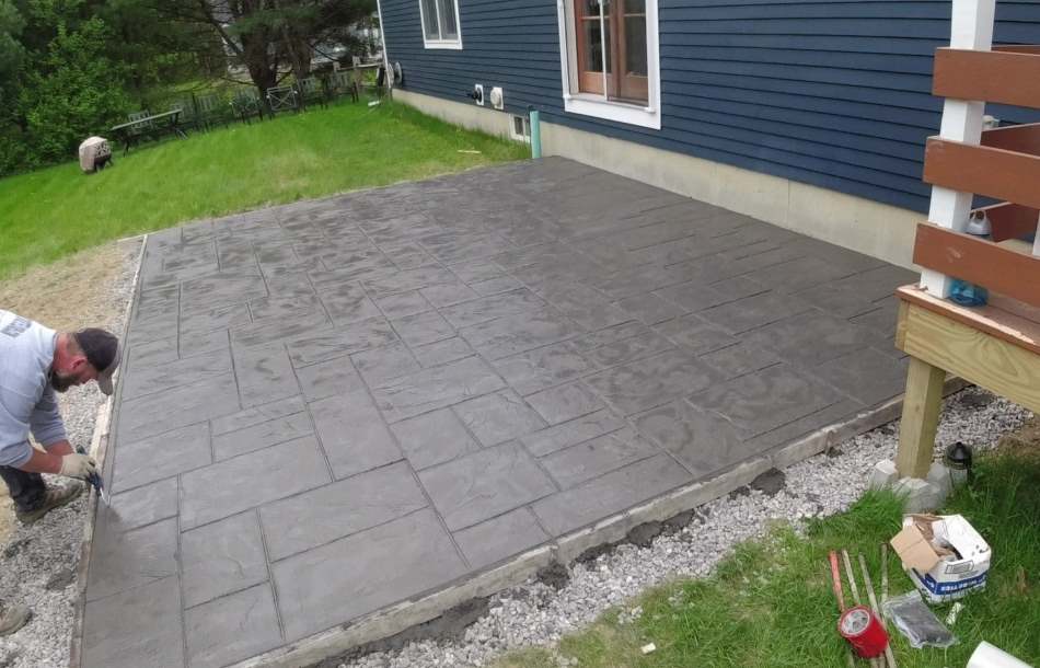 little backyard stamped patio